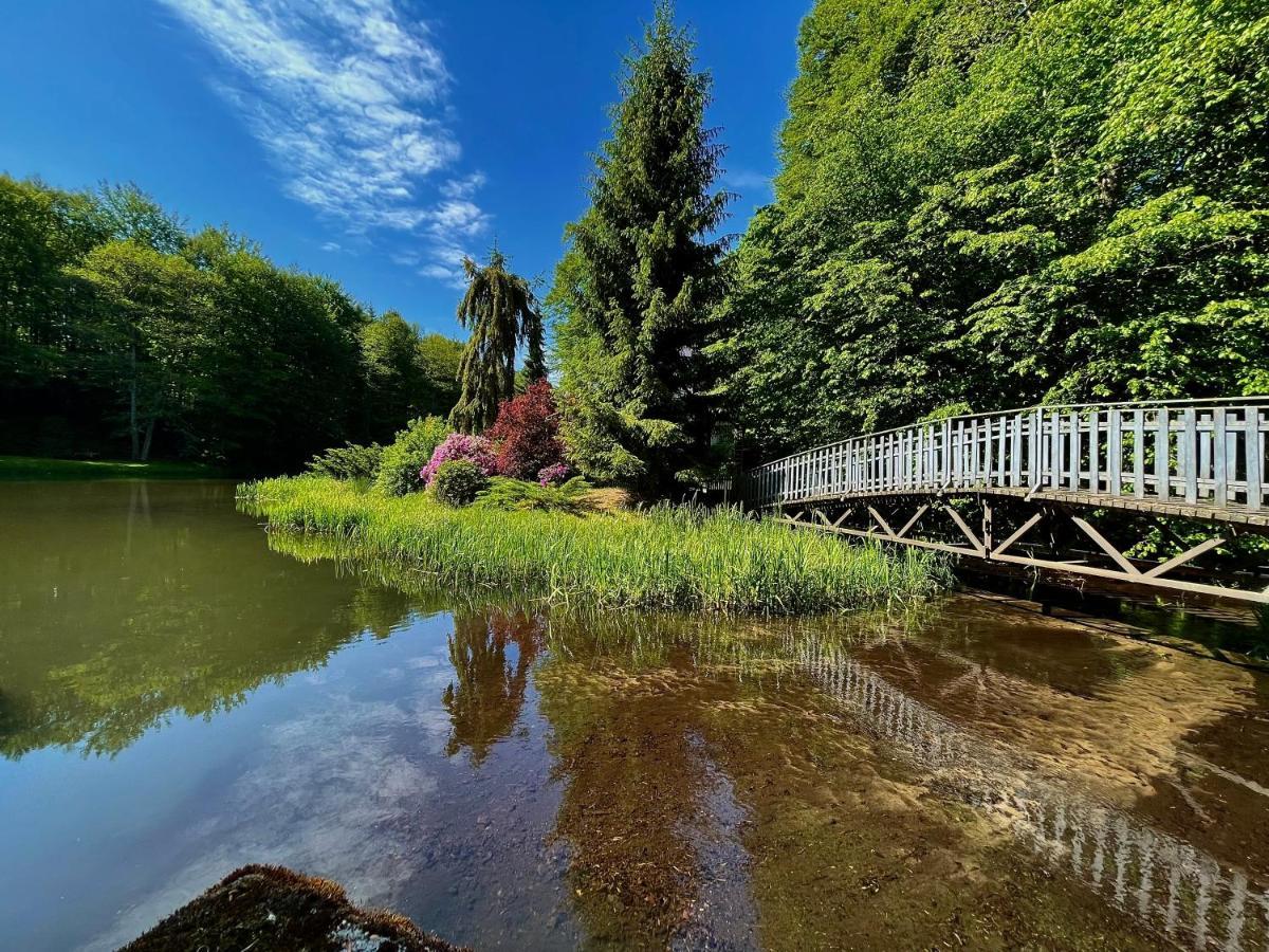 Domek W Glebi Lasu Nad Stawem Wierszyno Exteriör bild