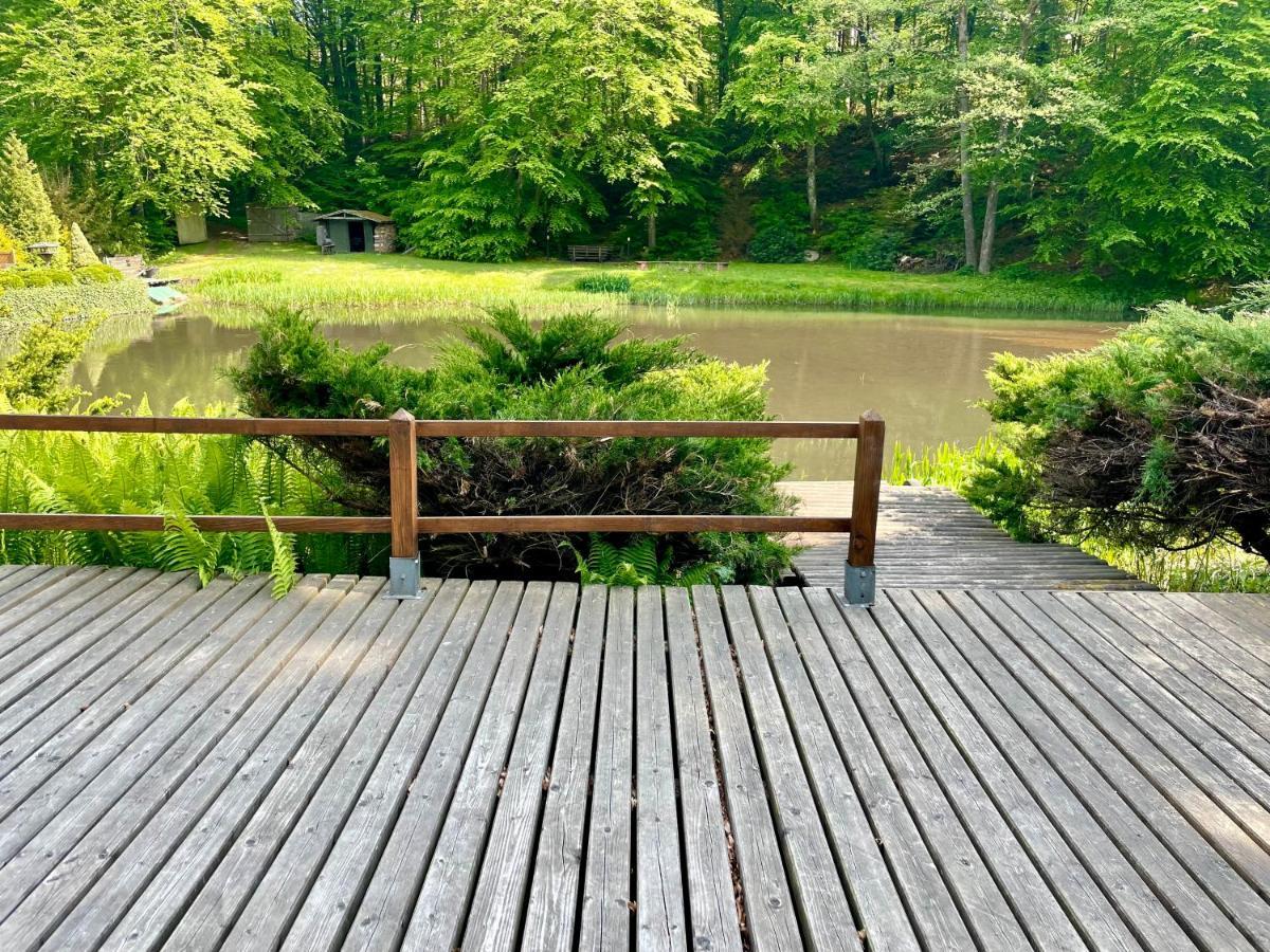 Domek W Glebi Lasu Nad Stawem Wierszyno Exteriör bild